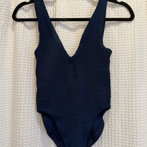Hunza G Navy One Piece Swimsuit